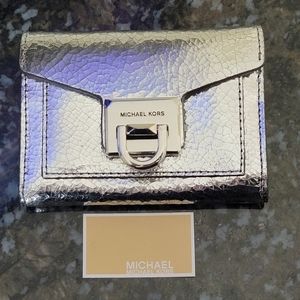 Michael Kors Manhattan Metallic Leather Wallet